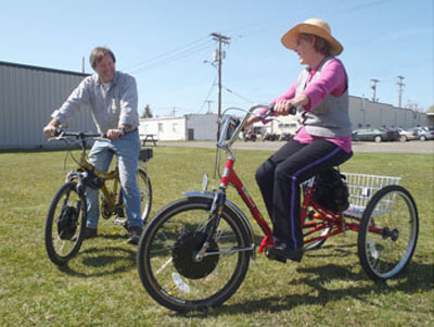 bike and trike with electric hub motor